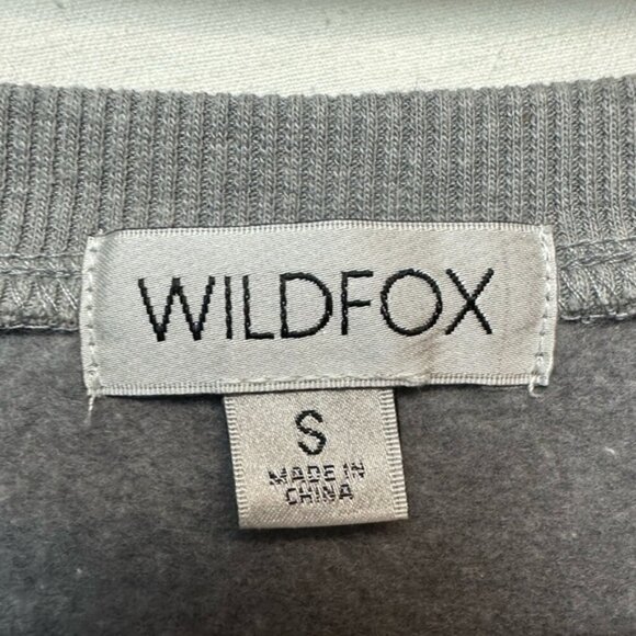 Wildfox Size S Gray Merci Sweatshirt - Picture 3 of 6